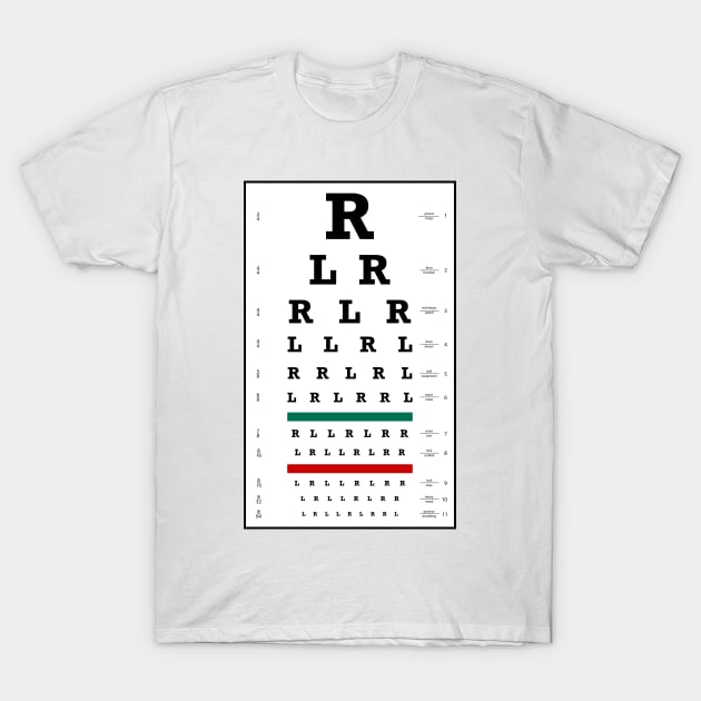 Drummers Eye Chart T-Shirt by hobrath